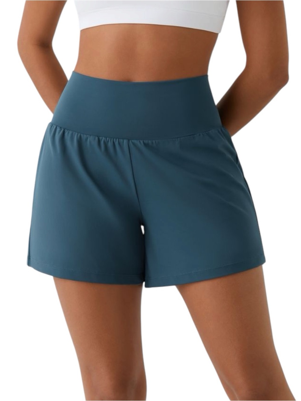 Halara Airy Super High Waisted 2-in-1 Instant Cool Yoga Shorts Sz L Like New